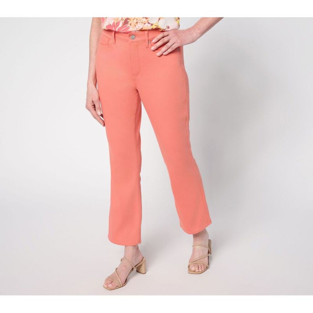 NYDJ Women's Pants Sz 0 High Rise Billie Ankle Jeans w Cool Embrace Pink